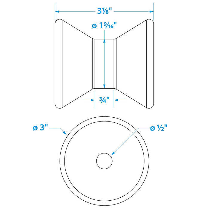 Seachoice 56300 Bow Roller, Bulk