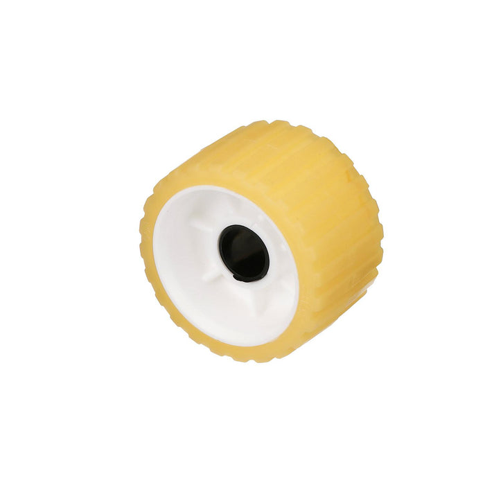 Seachoice 56540 Non-Marking TP Yellow Rubber Ribbed Roller 5" D x 3" W w/ 1-1/8", ID Hole