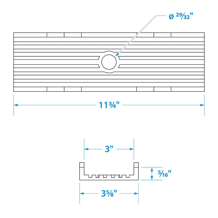 Seachoice 50-56640 Non-Marking TP Yellow Rubber Keel Pad 12" L x 3-1/2" W x 1" H