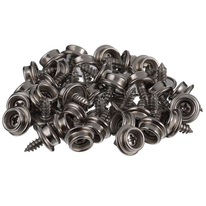 Seachoice BP7250SC SS Button Stud w/ Tapping Screw #8 x 3/8", Qty. 40