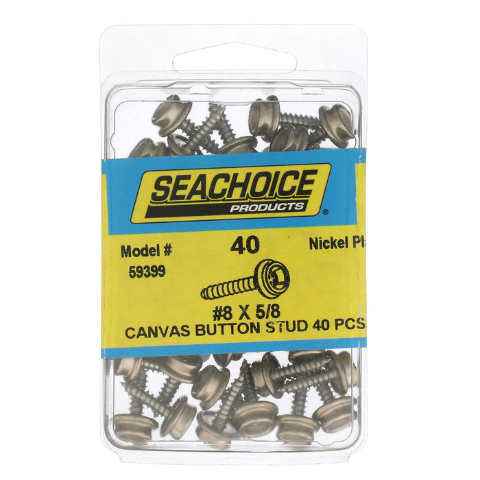 Seachoice BP7251SC SS Button Stud w/ Tapping Screw #8 x 5/8", Qty. 40