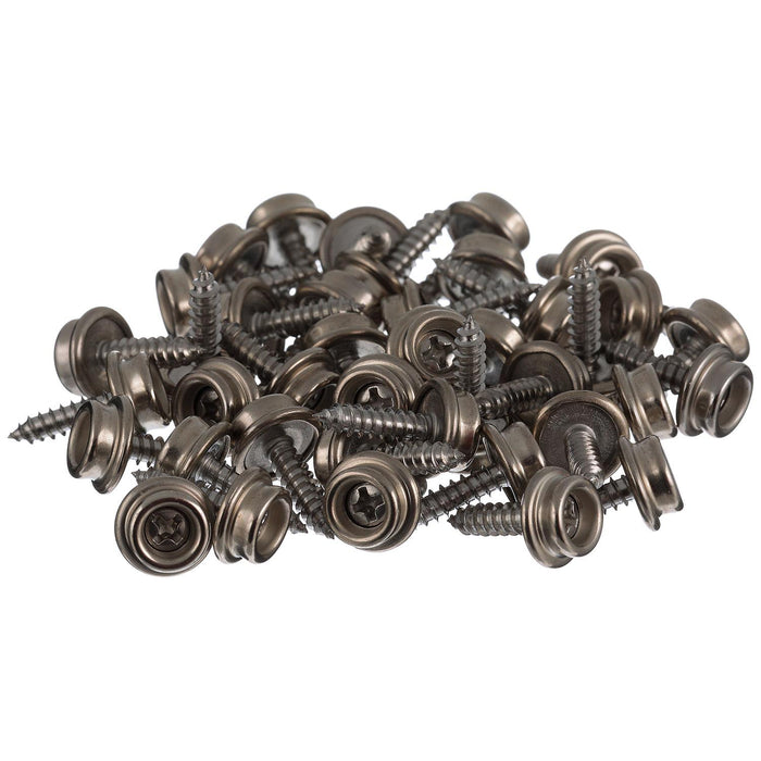 Seachoice BP7251SC SS Button Stud w/ Tapping Screw #8 x 5/8", Qty. 40