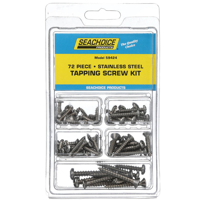 Seachoice KP5575SC Stainless Steel Tapping Screw Kit 72 Piece