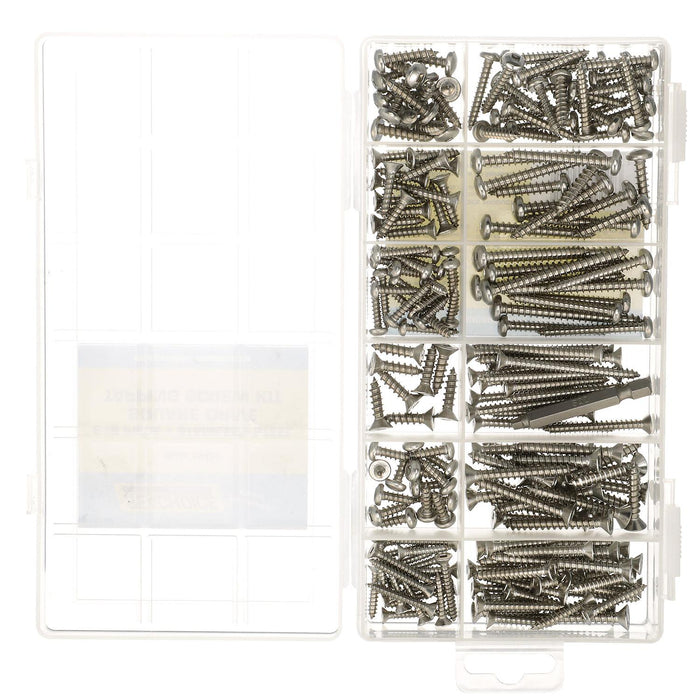 Seachoice KP5577SC Stainless Steel Tapping And Machine Screw Kit 226 Piece