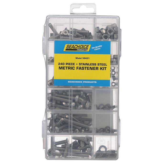 Seachoice KP9083SC Stainless Steel Metric Machine Screw Kit 240 Piece