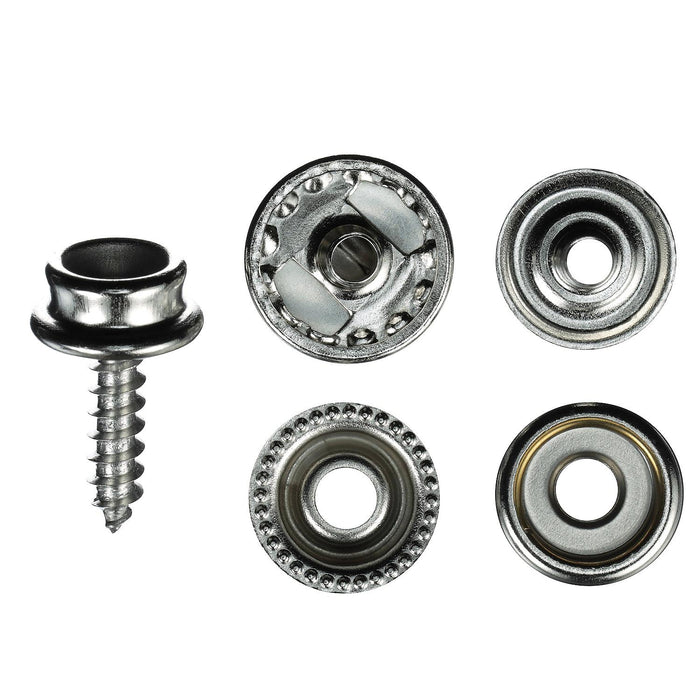 Seachoice KP7261SC 59441 Nickel Plated Brass Canvas Snap Kit 64 Piece