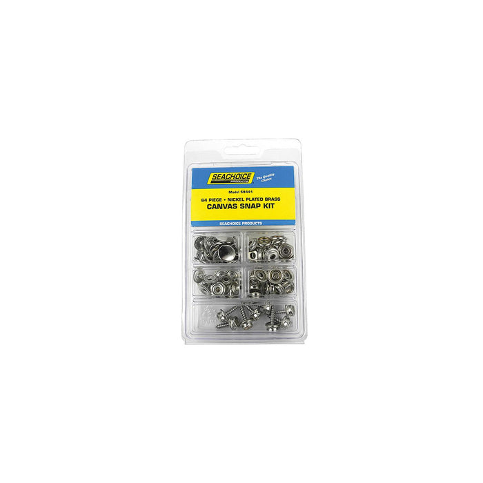 Seachoice KP7261SC 59441 Nickel Plated Brass Canvas Snap Kit 64 Piece