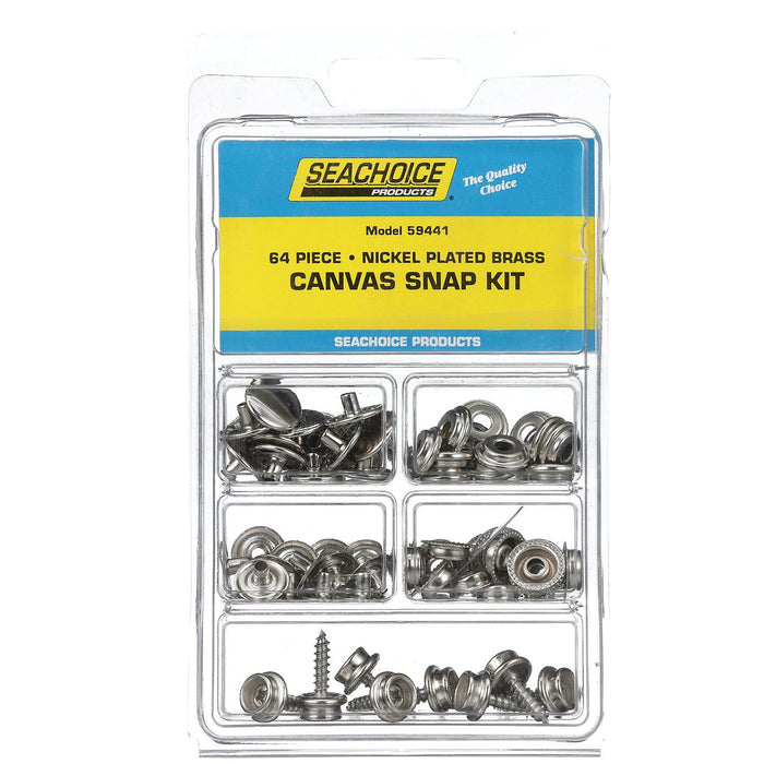 Seachoice KP7261SC 59441 Nickel Plated Brass Canvas Snap Kit 64 Piece