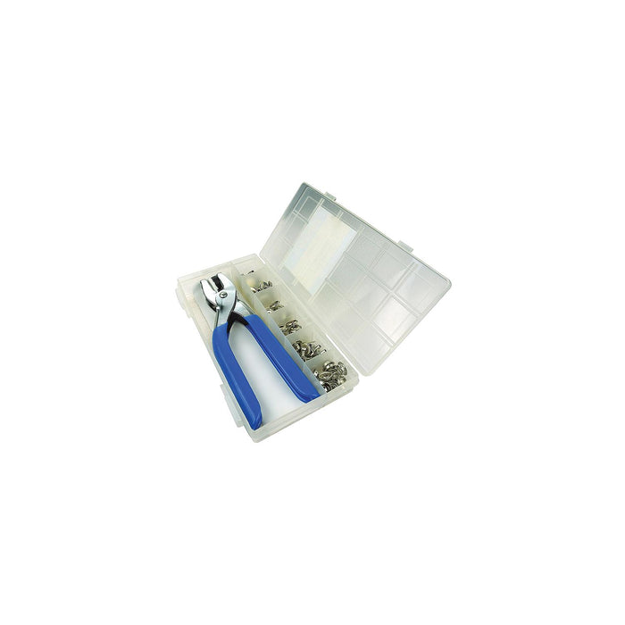 Seachoice KP7263SC 59443 Nickel Plated Brass Snap Kit With Grip Tool 72 Piece