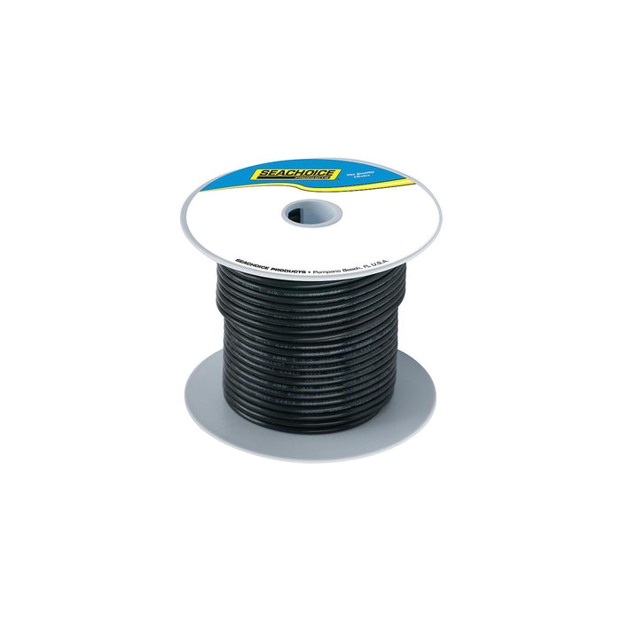 Seachoice 50-63141 Tinned Copper Marine Wire, 18 AWG, Black, 100'