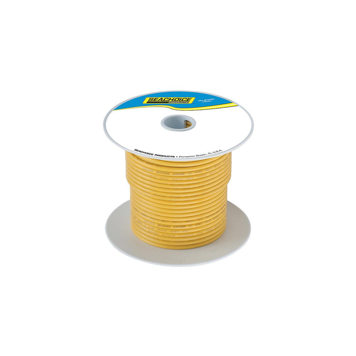 Seachoice 50-63087 Tinned Copper Marine Wire, 12 AWG, Yellow, 100'