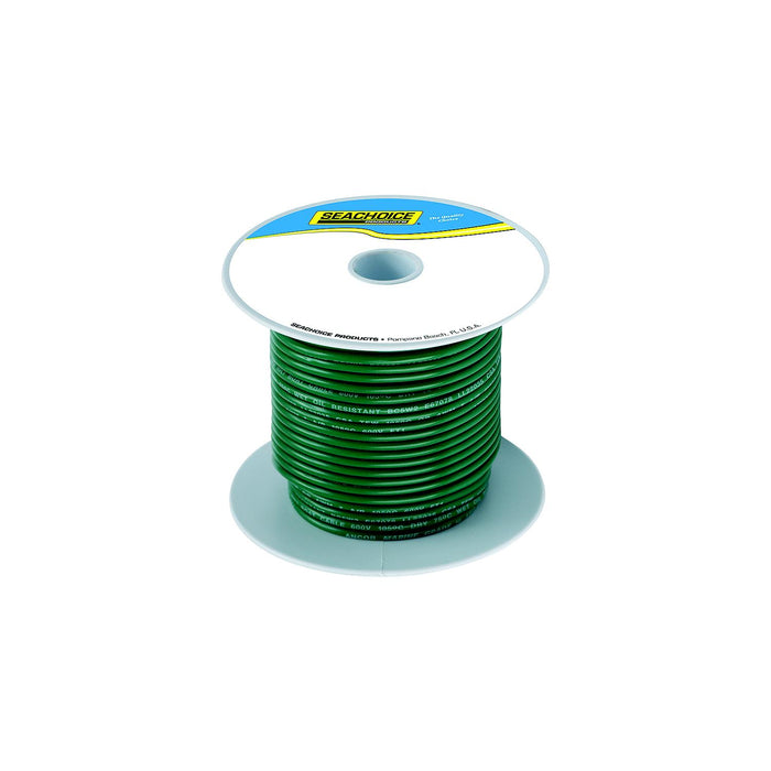 Seachoice 50-63128 Tinned Copper Marine Wire, 16 AWG, Green, 100'