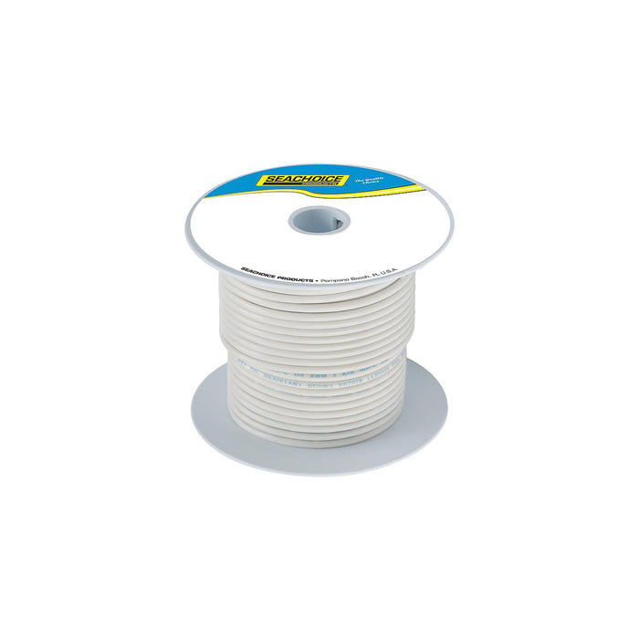 Seachoice 50-63069 Tinned Copper Marine Wire, 10 AWG, White, 100'