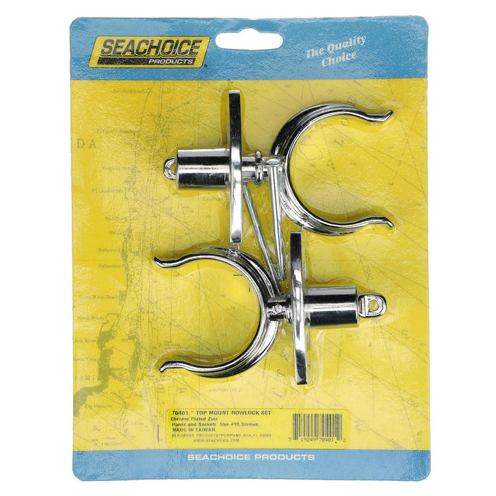 Seachoice 50-70401 Chrome Plated Zinc Rowlock Set (Sold as Pair)