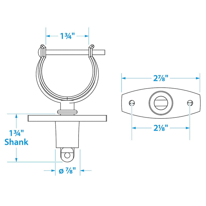 Seachoice 50-70401 Chrome Plated Zinc Rowlock Set (Sold as Pair)