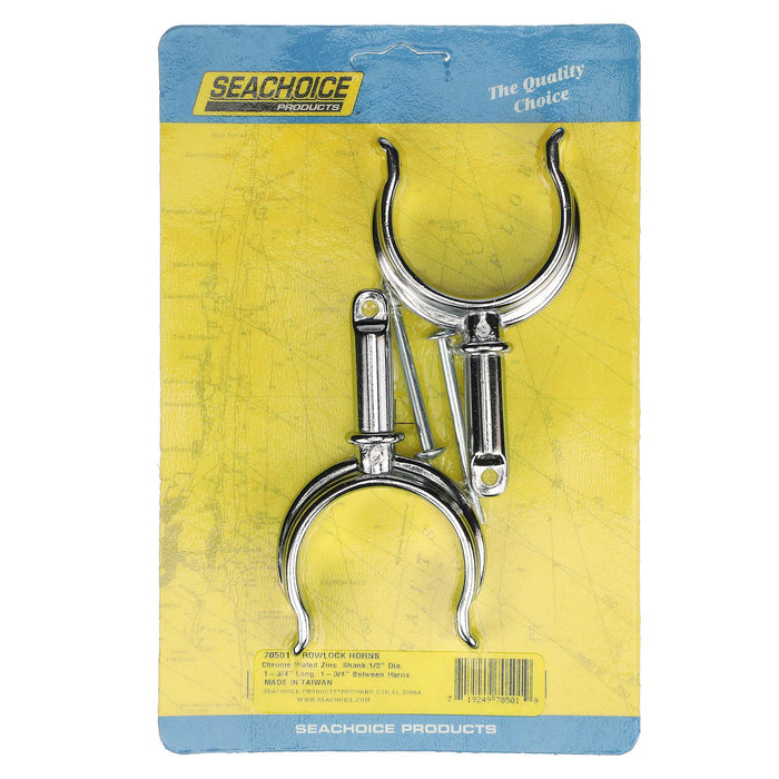 Seachoice 50-70501 Chrome Plated Zinc Rowlock Horns Only (Sold as Pair)