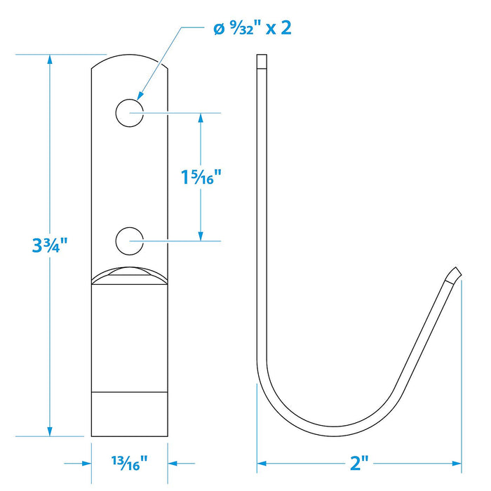 Seachoice 50-71011 Stainless-Steel Boat Hook Holders (2 Per Pack)