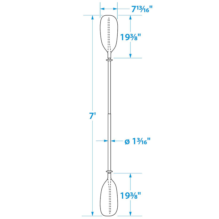 Seachoice 71138 2-Piece Straight-Blade Kayak Paddle, 7'