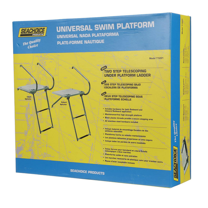 Seachoice 71201 Universal Swim Platform With Under Mount Telescoping Ladder