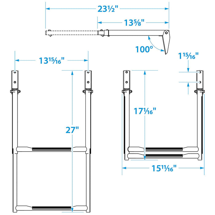 Seachoice 71281 Telescoping Ladder Only for Universal Swim Platform w/ Top Mount, Ladder