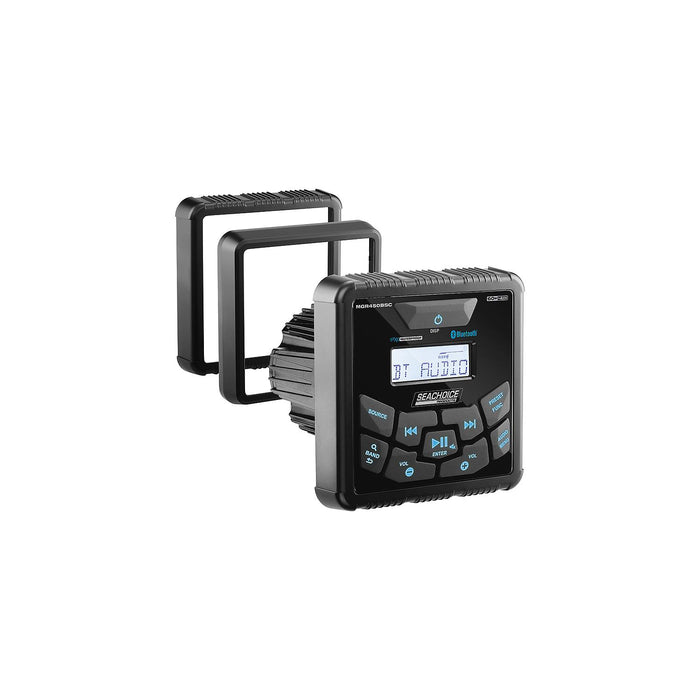 Seachoice MGR450BSC 72106 Bluetooth In-Dash Marine Gauge Stereo, Square Face