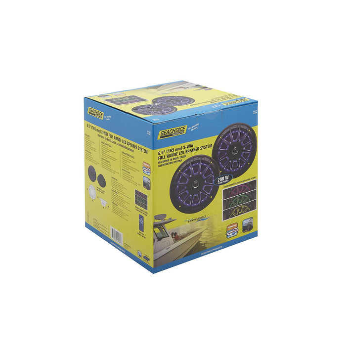 Seachoice MRGB65SC 72108 6-1/2" 2-Way Full Range Speakers with LED Lights