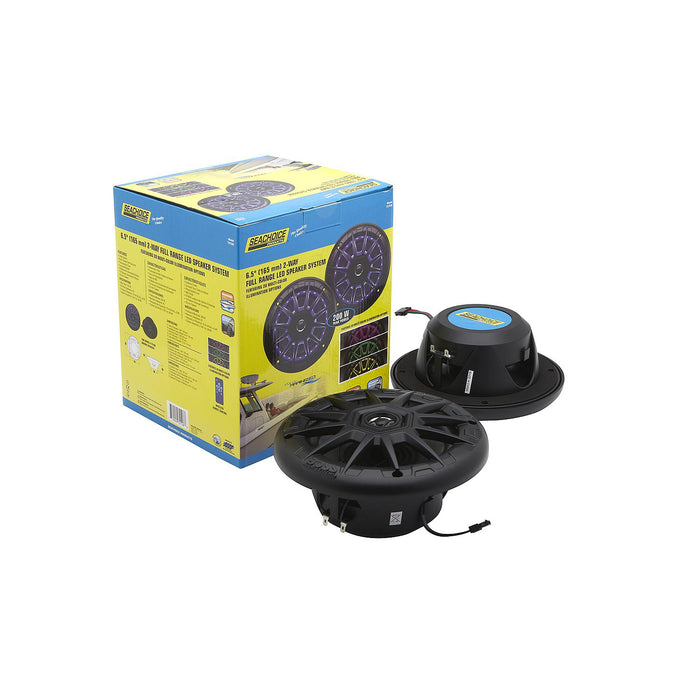 Seachoice MRGB65SC 72108 6-1/2" 2-Way Full Range Speakers with LED Lights