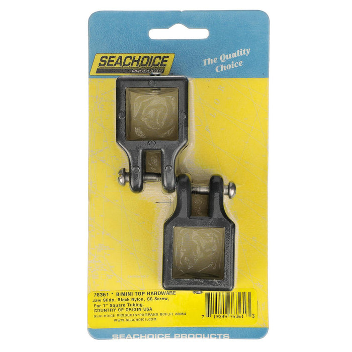 Seachoice 50-76361 Square Jaw Slides Fit 1" OD Tube-Black (2 Per Pack)