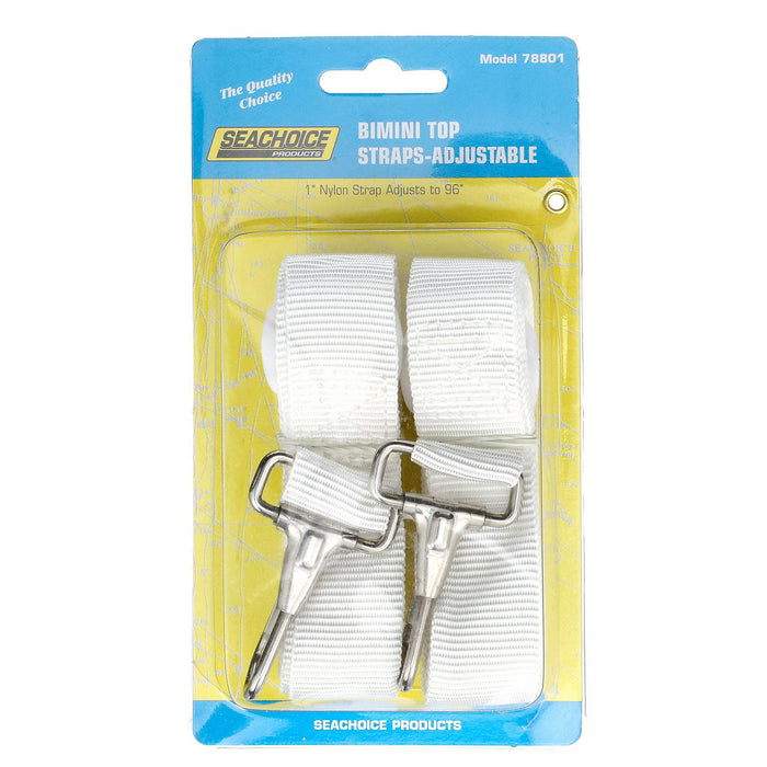 Seachoice Bimini Top Straps Adjustable to 96" (2 Per Pack)