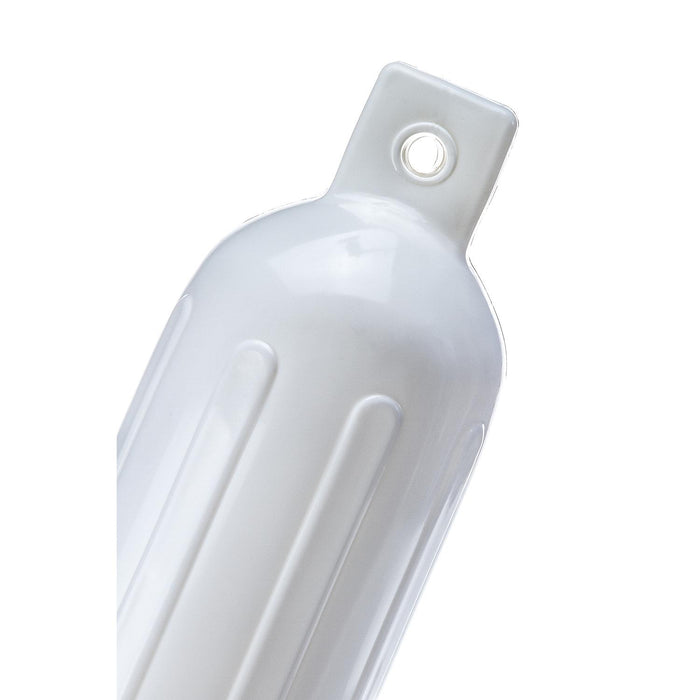 Seachoice DE79201S 79011 Twin Eye Ribbed Fender, White, 5.5 x 20"