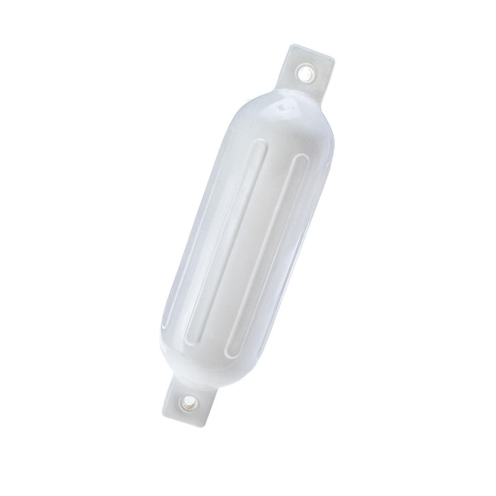Seachoice DE79201S 79011 Twin Eye Ribbed Fender, White, 5.5 x 20"