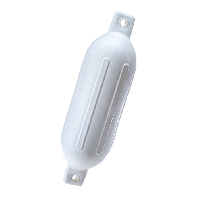 Seachoice DE79231S 79021 Twin Eye Ribbed Fender, White, 6.5 x 23"