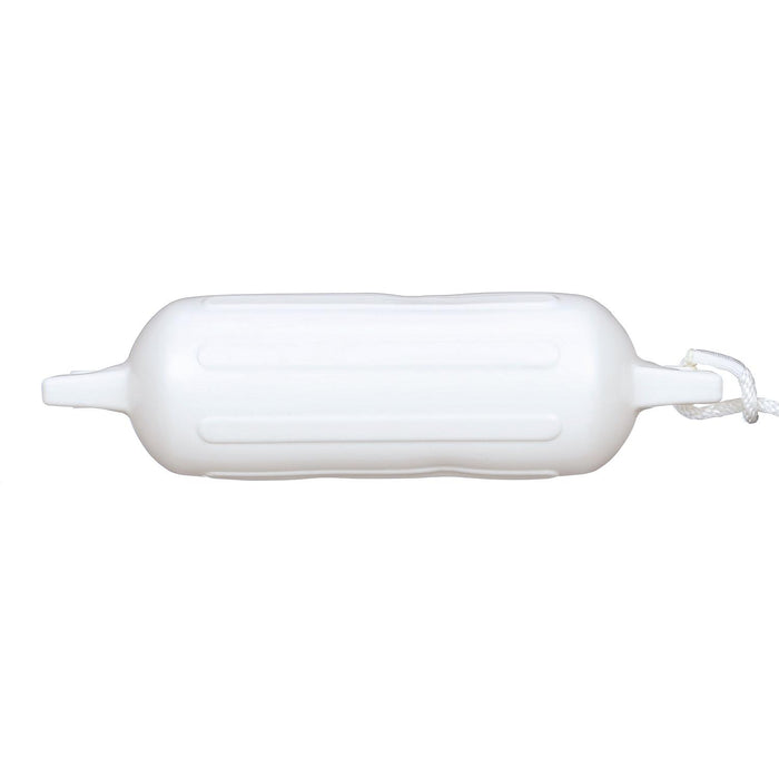 Seachoice DE77201S White Twin Eye Ribbed Fender Kit, (2) 5.5" x 20" Fenders and (2) 3/8" x 5' Fender Lines