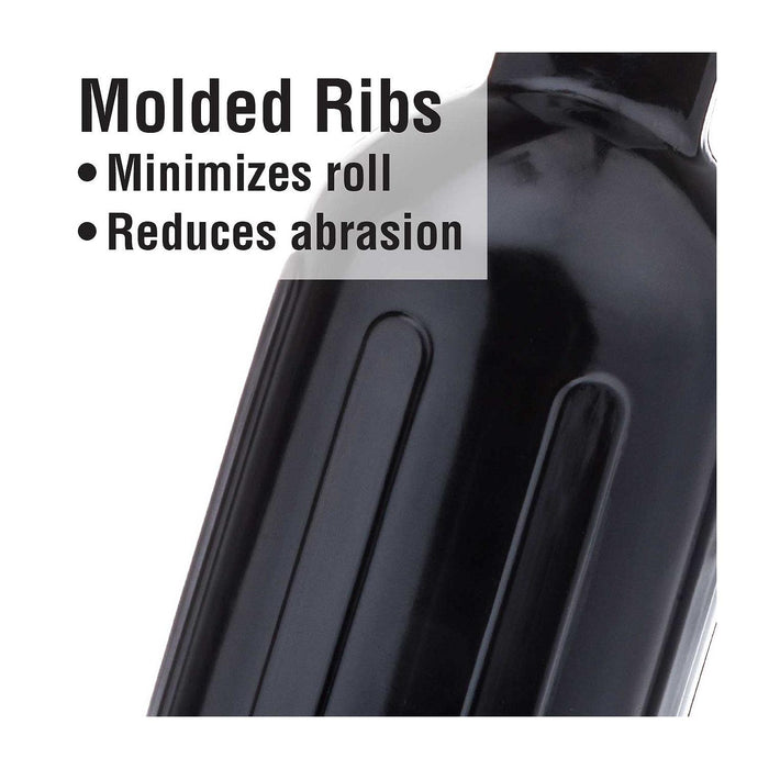 Seachoice DE77206S Black Twin Eye Ribbed Fender Kit, (2) 5.5" x 20" Fenders and (2) 3/8" x 5' Fender Lines