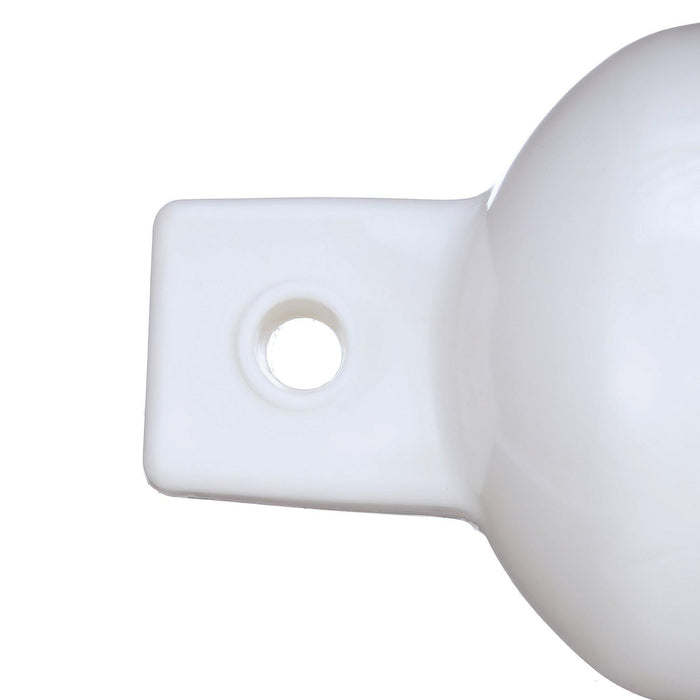 Seachoice DE77231S White Twin Eye Ribbed Fender Kit, (2) 6.5" x 23" Fenders and (2) 3/8" x 5' Fender Lines
