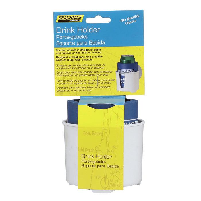 Seachoice 50-79381 White Drink Holder With Large Super Suction Cups