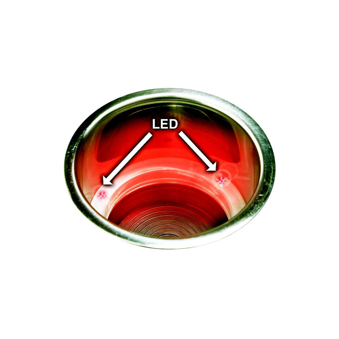 Seachoice 79391 Stainless Steel Recessed Drink Holder With Red LED Light