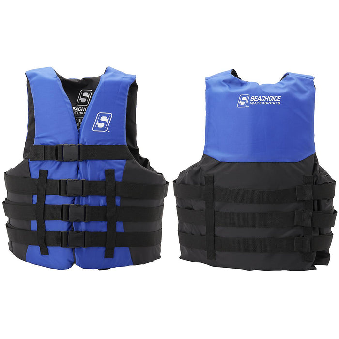 Seachoice 85343 Ski Vest 4 Belt Blue, S/M