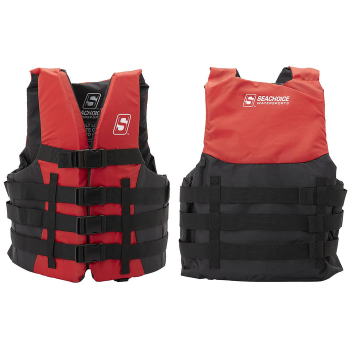 Seachoice 85383 Ski Vest 4 Belt Red, S/M