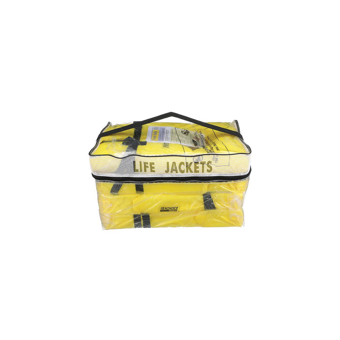 Seachoice EPE1110AK1AUPK4Y-86010 Adult Universal Type II USCGA Life Vests w/Bag, Yellow, 4-Pack