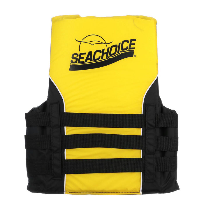 Seachoice 86410 Deluxe 4-Belt Ski Vest Yellow/Black, Sm/Md