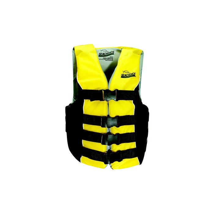 Seachoice 50-86420 Deluxe 4-Belt Ski Vest Yellow/Black, Lg/XL