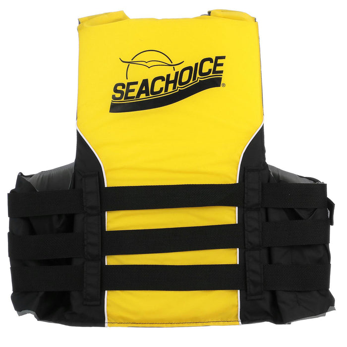 Seachoice 50-86420 Deluxe 4-Belt Ski Vest Yellow/Black, Lg/XL