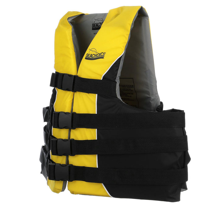 Seachoice 50-86430 Deluxe 4-Belt Ski Vest Yellow/Black, XXL/XXXL