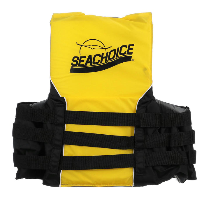 Seachoice 50-86430 Deluxe 4-Belt Ski Vest Yellow/Black, XXL/XXXL