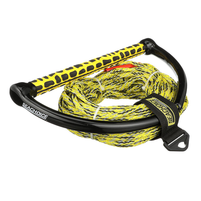 Seachoice 86726 5-Section Wakeboard Reflective Rope, 75', 15" Handle w/ Textured EVA Grip