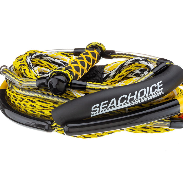 Seachoice 86801 5-Section Wakeboard Rope, 75', 15" Handle w/ Textured EVA Grip & 6" Trick Handle
