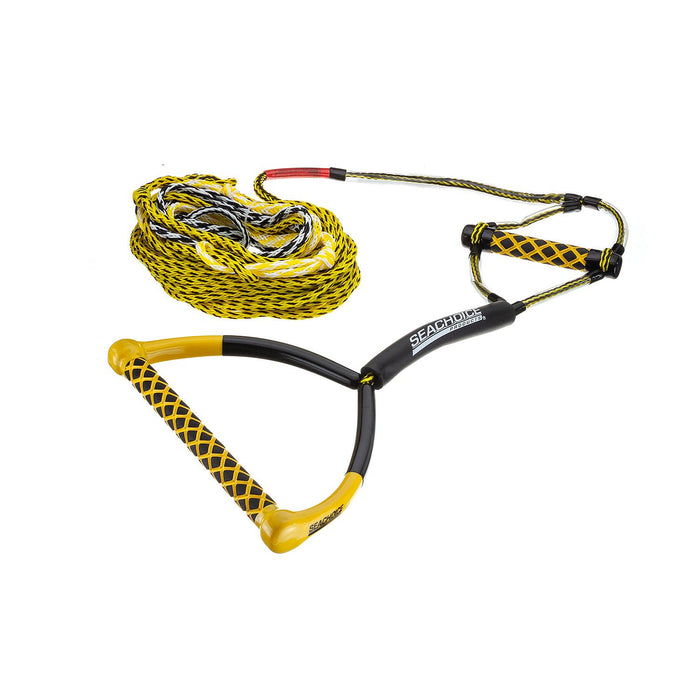 Seachoice 86801 5-Section Wakeboard Rope, 75', 15" Handle w/ Textured EVA Grip & 6" Trick Handle