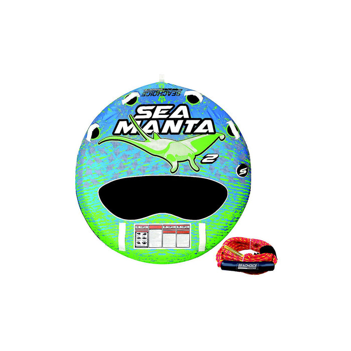 Seachoice 21-1100 86923 Sea-Manta Deck Tube w/Tow Rope, 1-2 Rider