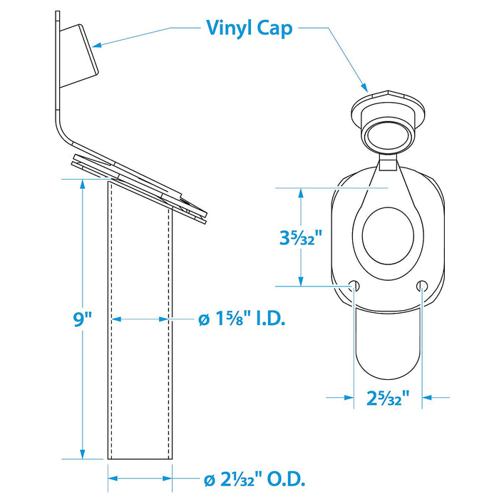 Seachoice 89121 Stainless Steel 30 Degree Rod Holder With Cap